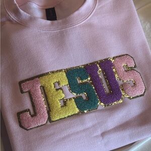 NWOT Pink Jesus Graphic Sweatshirt
